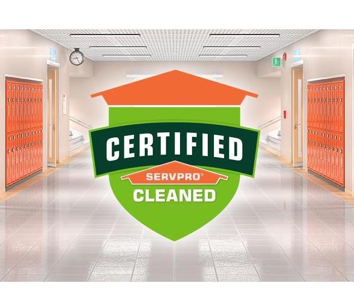 Certified: SERVPRO Cleaned school graphic