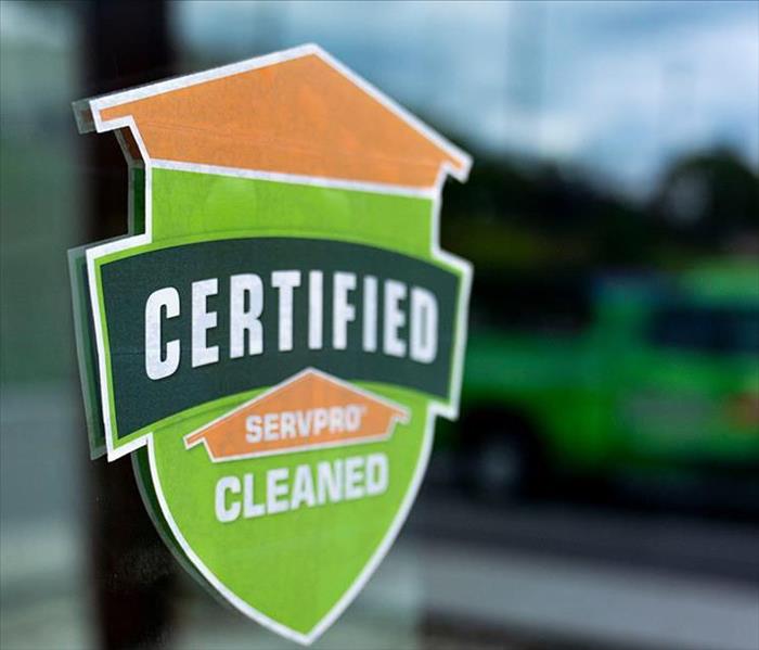Certified: SERVPRO Cleaned Sticker Decal